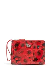 [Diesel] Diesel - Pouch in printed glossy PU - Small Wallets - Woman - Red UNI Red