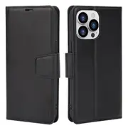 ZUSLAB iPhone 14 Pro Max Case, Hanman Leather Credit Card Wallet Flip Cover for Apple (2022) - Black