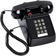 Corded Desk Phone with Durable Metal Base for Office and Residential Use 13x22.2x11.5cm, Black