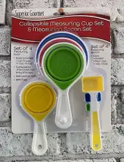 Superior Gourmet 8 piece Collapsible Measuring Cup Set & Measuring Spoon Set