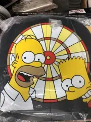 Vintage The Simpsons Electronic Dart Board & Cabinet 2003 Bart & Homer (Working)