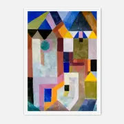 Galrie Stunning Paul Klee Colorful Architecture Abstract Art Print for Modern Decor, White Frame, 50 x 70cm (20 x 28inch)