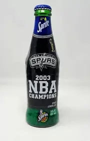 2003 San Antonio Spurs NBA Championship Commemorative 8oz Sprite Bottle New