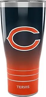 Tervis Traveler NFL Chicago Bears - Ombre Triple Walled Insulated Tumbler Travel Cup Keeps Drinks Cold & Hot, 30oz, Stainless Steel