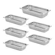 6 Pack Anti-Jam Hotel Pans, 1/3 Size 2 1/2 Inch Deep, Commercial Stainless Steel