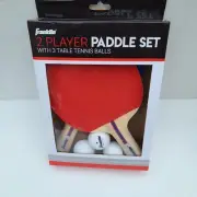 Franklin 2 Player Table Tennis Set Ping Pong Paddle Kit 2 Paddles 3 Balls NEW