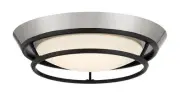 Kovacs P5372-L Beam Me Up 14"W LED Flush Mount Ceiling Fixture - Coal / Brushed