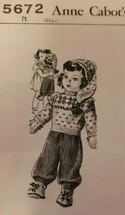 5672 Vintage AC Norwegian Doll Clothes Pattern to KNIT (Repro) Fits 20 inch doll