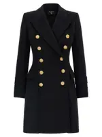 [Balmain] Balmain-10 Bottoni Trench E Impermeabili Nero-Donna 40FR