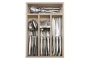 Laguiole Andre Verdier Debutant 24 Piece Cutlery Set Mirror Stainless Steel