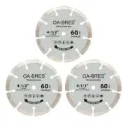 3Pack 4-1/2-Inch 60-Grit Diamond Compact Circular Saw Blade with 3/8-Inch Arbor