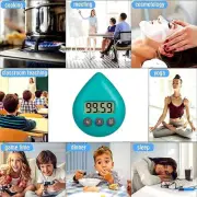 Splash Proof Countdown Timer with Alarm for Home Kitchen and Water Saving