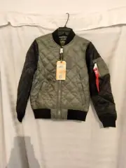 alpha industries ma-1 diamond w sage/black flight jacket(AI34)
