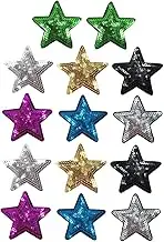 DECORNIJIA 14Pcs Star Shape Embroidery Patches Sequin Appliques for Clothes Repairing and Decoration Suitable for Jackets Jeans Bags and DIY Crafts Colors Included