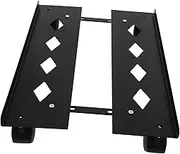 jojofuny PC Adjustable Tower Stand with Rolling Wheels Heavy Duty CPU Riser Rack for Home Office and Gaming Compatible with Various Computer Black Finish