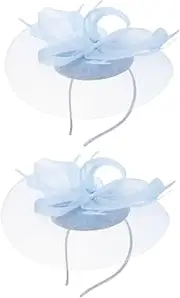 [Mikinona] Versatile Women's Wedding Fascinator Hat Banquet Accessory Gauze Headband Feather Fascinator for Special Events