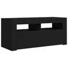 Vidaxl Tv Cabinet With Led Lights Black 90X35x40 Cm wood TV Stands & Entertainme
