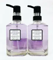 2 Aroma Aria AUTUMN BERRY Liquid Hand Wash Soap 13.5 fl oz each Glass
