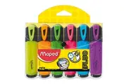 6pc Maped Chisel Highlighter Markers Pen School Office Home Assorted Colours