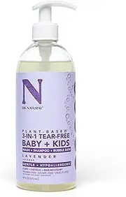 Dr. Natural 3-in-1 Tear-Free Baby Plus Kids Soap - Head-to-Toe Baby Soap and Baby Shampoo - Sensitive Skin Moisturizing Body Wash - Lavender - 474 ml