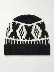 [Arch4] Arch4 - Lorenz Fair Isle Cashmere Beanie - Black - One size One size Black