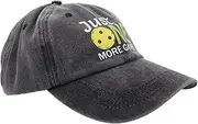 [BESPORTBLE] Cute Baseball Cap Wide Brim Ponytail Hole Breathable Embroidered Cap for Outdoor and Sports Activities Black