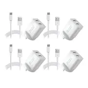 4x Sansai Dual USB Wall Charger/USB C Charging Cable for Smartphones Samsung HTC