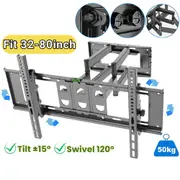 Full Motion TV Wall Mount Bracket Swivel Tilt 32 40 43 50 55 60 65 70 75 80 Inch