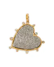 Nina Gilin 14K Yellow Gold Diamond Heart Pendant Necklace, 16-18