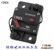 50A AMP Circuit Breaker Dual Battery Manual Reset IP67 W/proof 12V 24V Fuse