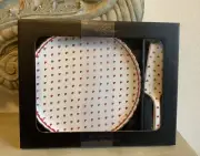 Heart Theme Valentines Love Cake Plate Platter and Server Set Porcelain