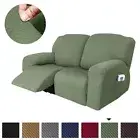 2 Seater Elastic Recliner Sofa Cover Jacquard Armchair Cover Solid Color Stretch