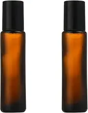 2 Pcs 15ml Essential Oil Roller Bottles Amber Glass Roll On Bottles Massage Oil Roller Ball Bottle Empty Deodorant Roller Containers