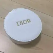 Christian Dior Vanity Pouch Case White circle Novelty Limited 15.4cm x 6.8cm