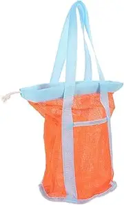 Children's Beach Bag Toys Tote Bag Mesh Bag Mesh Beach Toys Carrier Seashell Bag Sand Toy Tote Beach Toys Carrying Bag Mesh Beach Pouch Beach Toys Bag Nylon Orange JOINPAYA