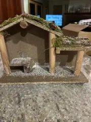 wooden nativity manger stable New NO FIGURES! Manger Only