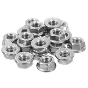 3/8-16 Serrated Flange Hex Lock Nuts, 20Pcs Hexagon Flange Nut, Silver