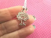 Tree of life crystal silver pendant