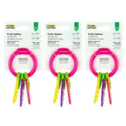 3x Lamaze Fruity Ring Toddler Teether Chewing Toy Kids/Baby 0m+ Assorted 12cm