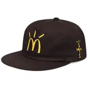 Travis Scott Mcdonald'S Joint Baseball Cap Pure Cotton Soft Top Flat Brim Embroidered Casual~SNNGV B style coffee color adjustable