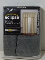 Eclipse Canova Room Darkening Rod back tab Curtain Panel in River Blue 42" x 84"