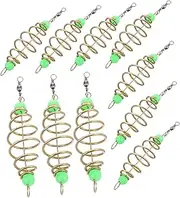 Carp Fishing Bait Holder Spring Mechanism Trap Fishing Hooks and Luminous Beads