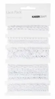 Kaisercraft 'LACE PACK' 5x 60CM - White EM926