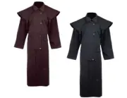 DUSTER 100% Cotton Oil Skin Full Length Lined Western Waterproof Cowboy Coat