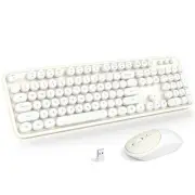 Wireless Keyboard and Mouse, Typewriter Full Size Keyboard with Number Pad an...