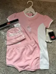 NEW Baby Girl's Nike Pink Baltimore ORIOLES Dress Shorts and Sun Hat s 6/9M NWT
