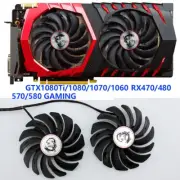 2PC Cooler Fan for MSI RX470 480 570 580 GTX1080 1070 1060 960 GAMING Card Fans#