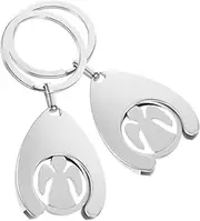 [Uonlytech] 2Pcs Trolley Token Key Ring Keychain for Grocery Shopping Cart and Lightweight Shopping Trolley Remover Pendant present for Families and Friends