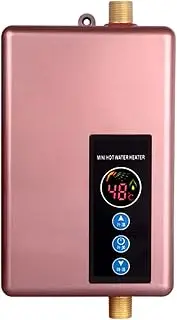 Electric Tankless Water Heater 5.5kW 220V, Hot Water Heater Digital Display, Electric Instant Hot Water Heater,for Home Kitchen Bathroom Shower,Rosegold