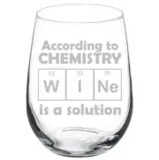 According To Chemistry Wine Is A Solution Funny Stemmed / Stemless Wine Glass